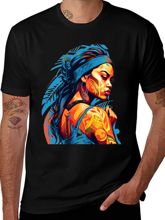 Stylish Graphic Tee - Indigenous Woman Art