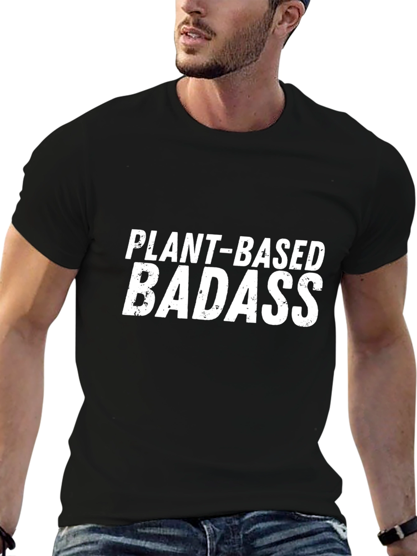 Plant-Based Badass Black Graphic T-Shirt