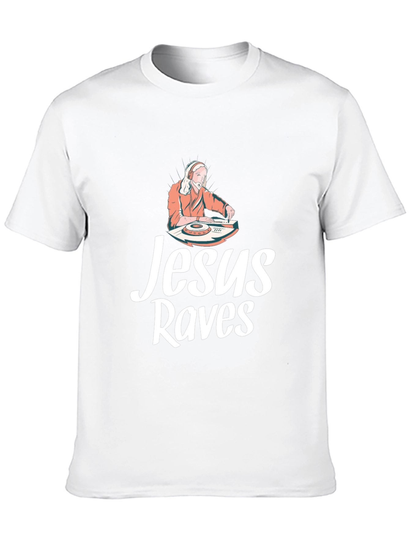 Jesus Raves Black Graphic T-Shirt