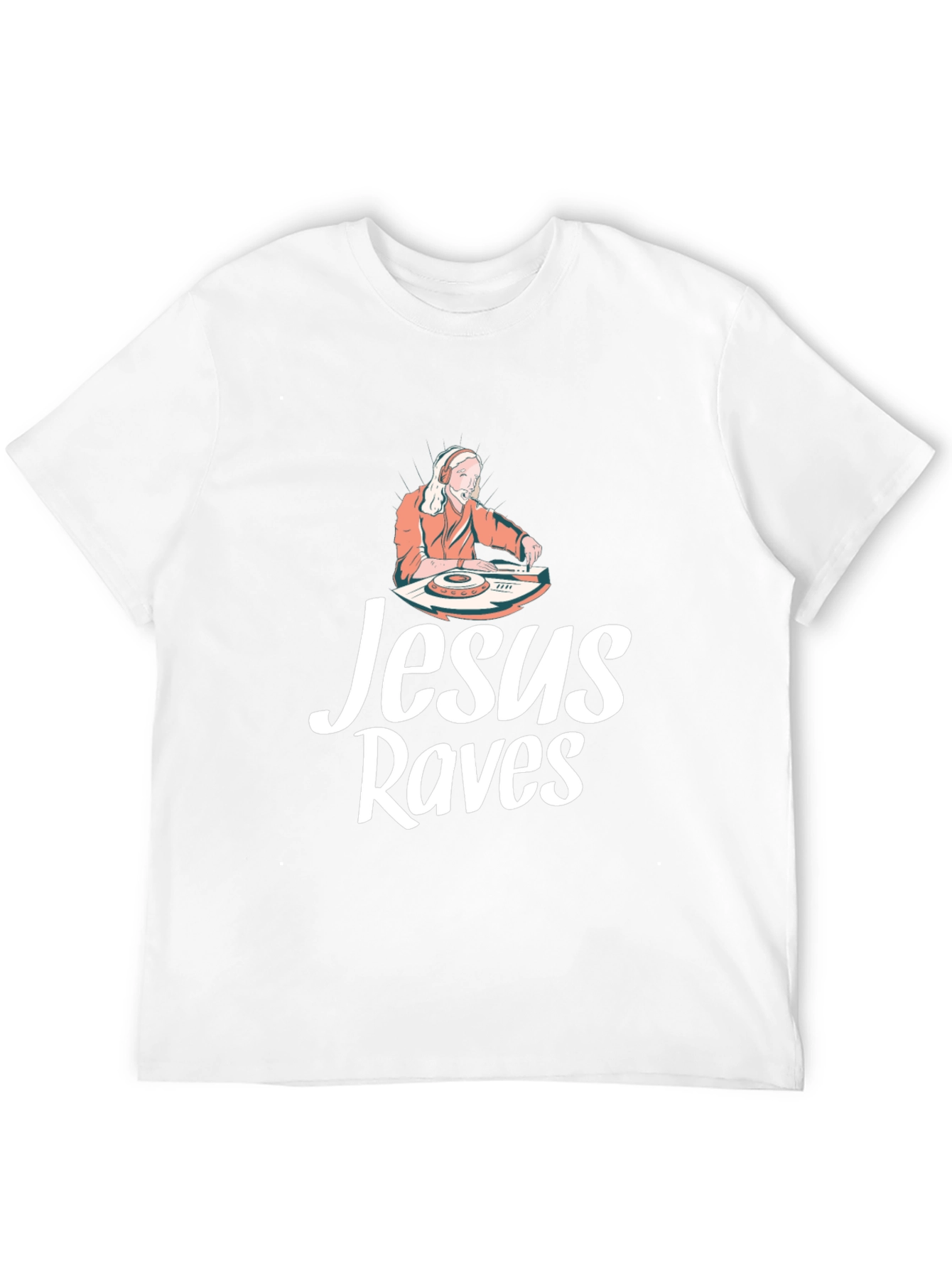 Jesus Raves Black Graphic T-Shirt
