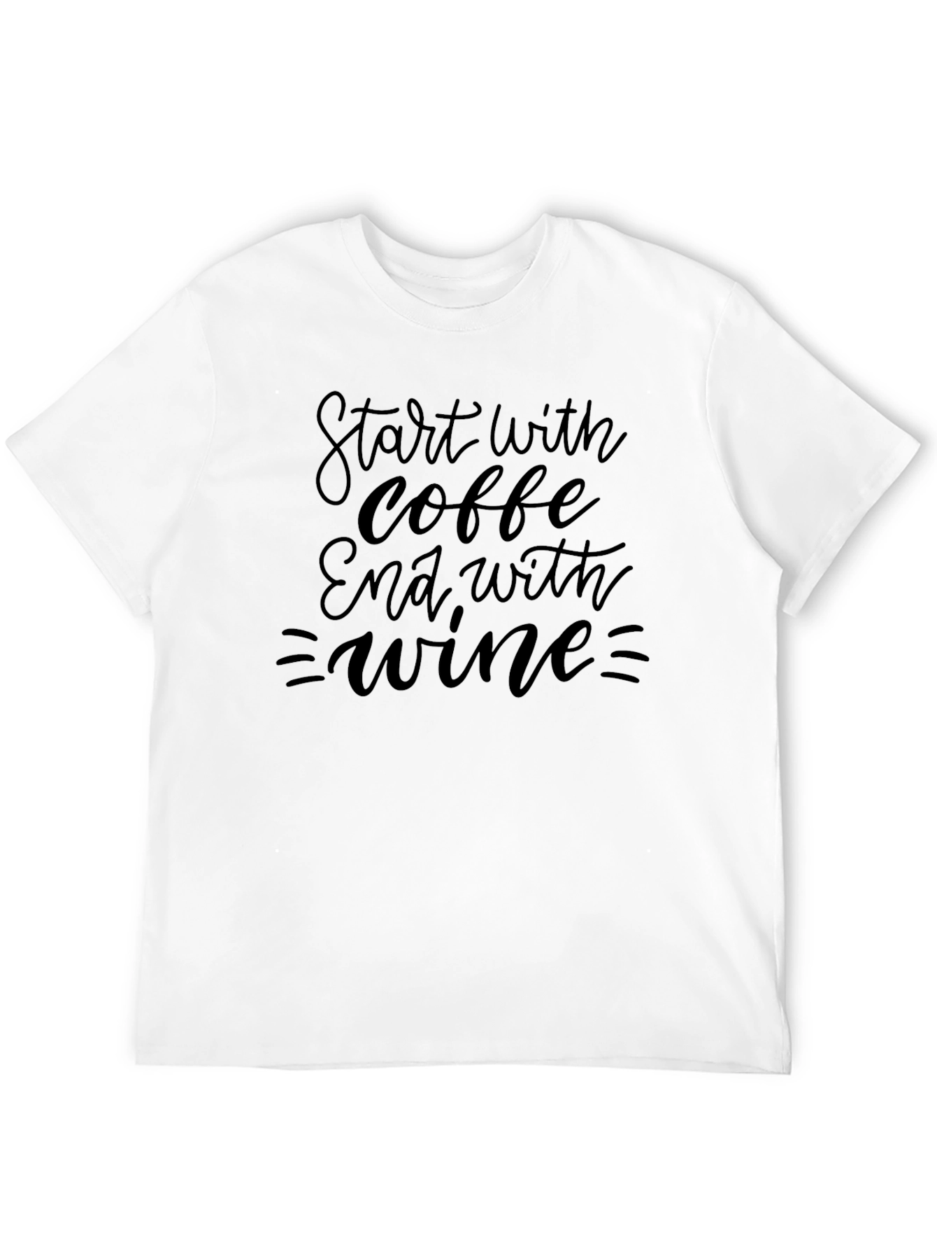 Coffee & Wine Graphic Tee - Soft Black T-Shirt