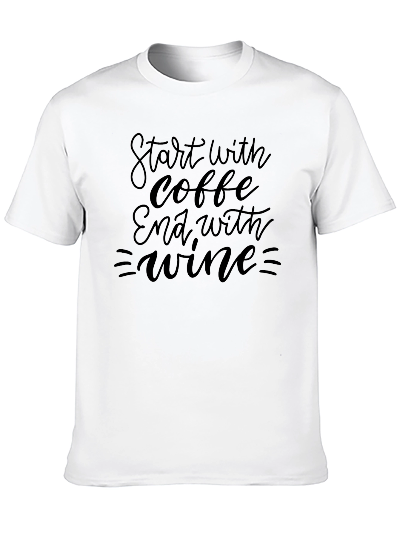 Coffee & Wine Graphic Tee - Soft Black T-Shirt