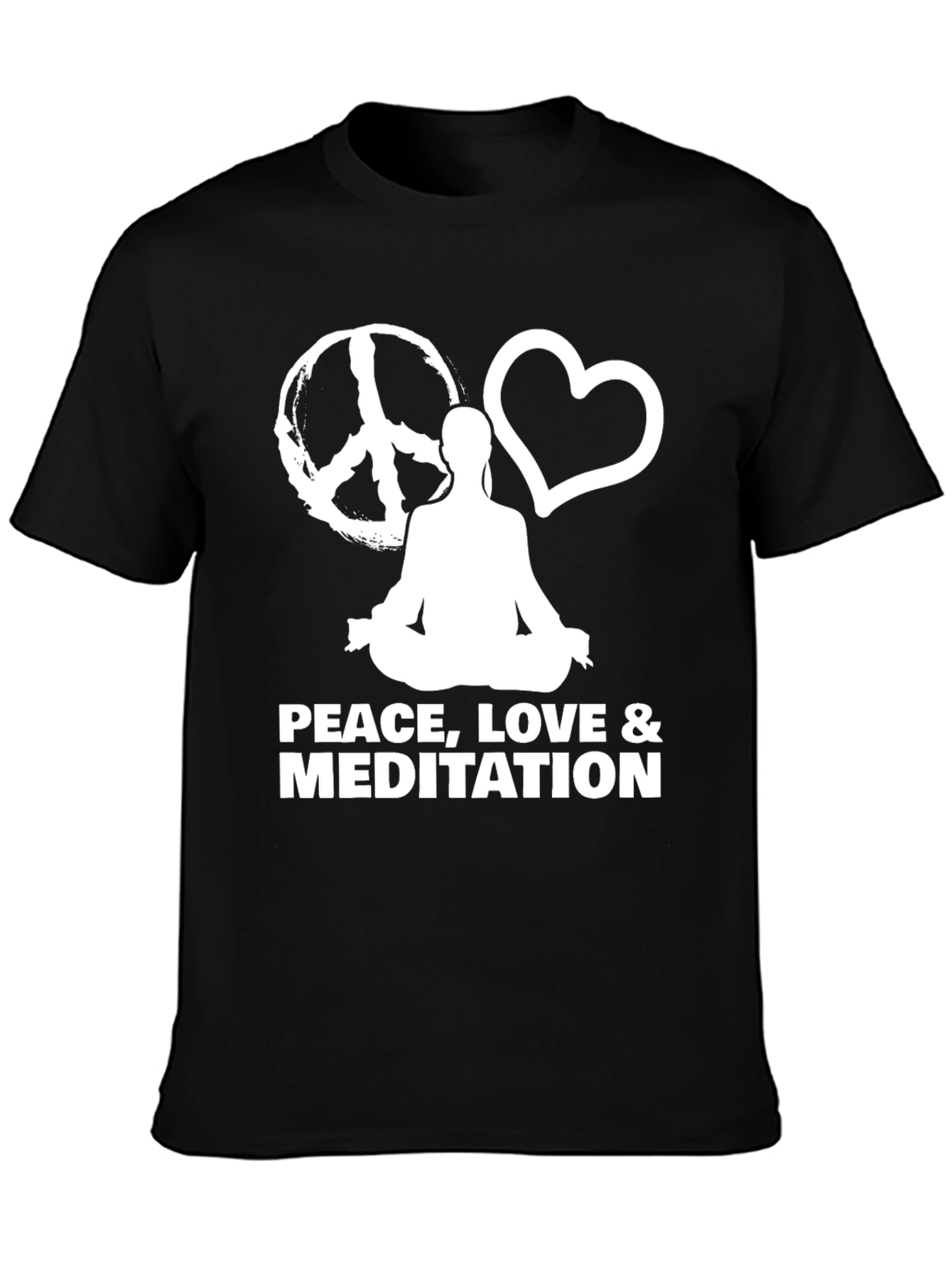 Peace Love & Meditation Graphic T-Shirt