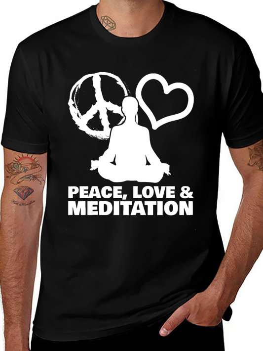 Peace Love & Meditation Graphic T-Shirt