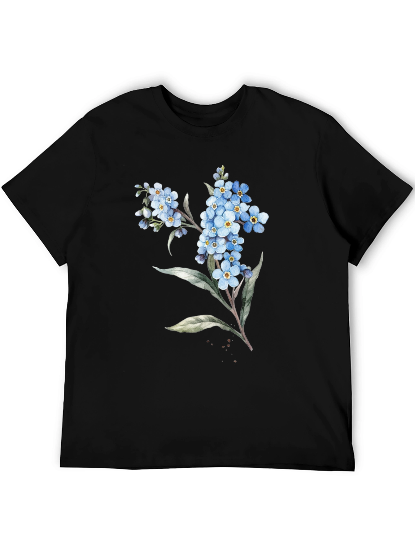 Floral Print Black Tee