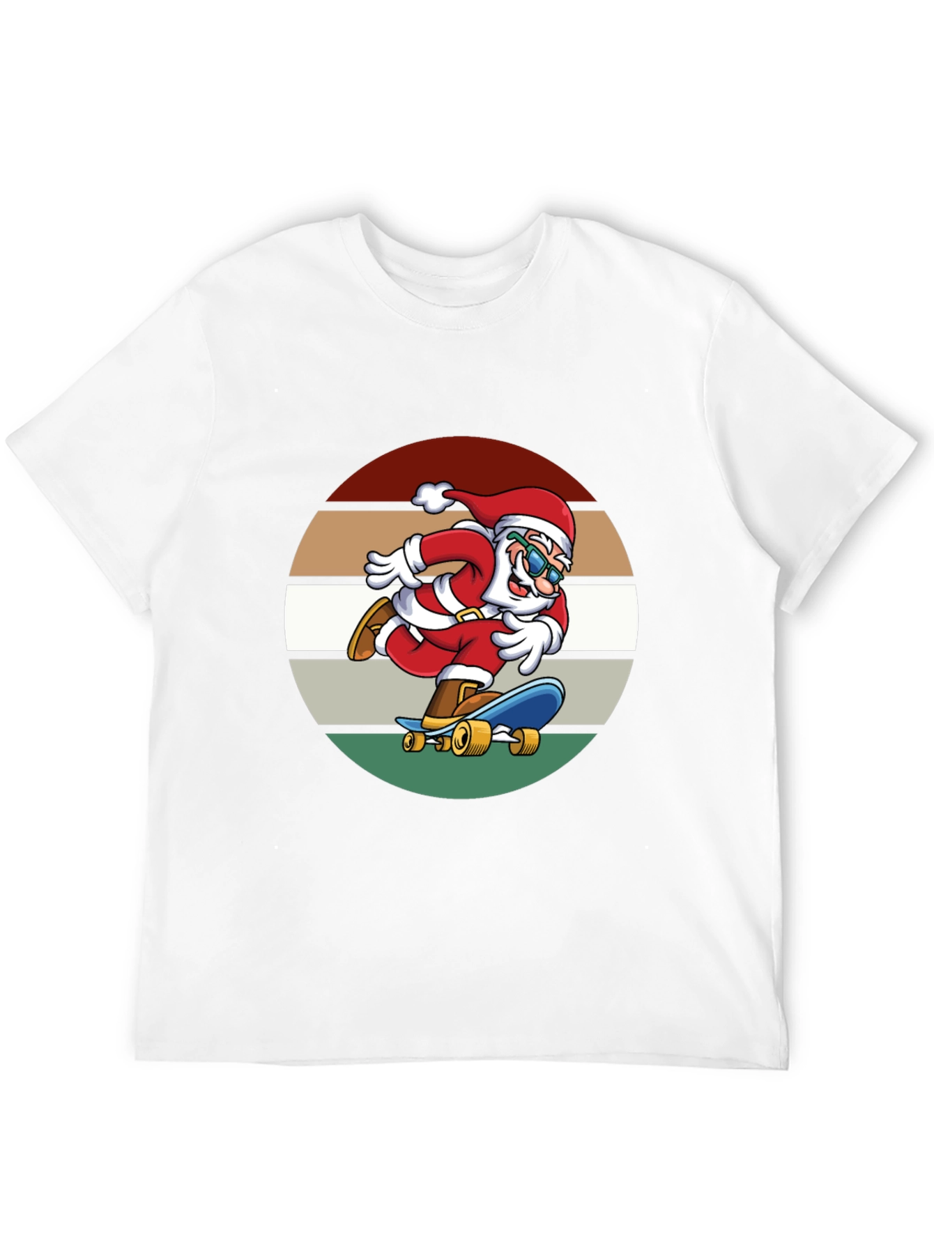 Skateboarding Santa Graphic Tee