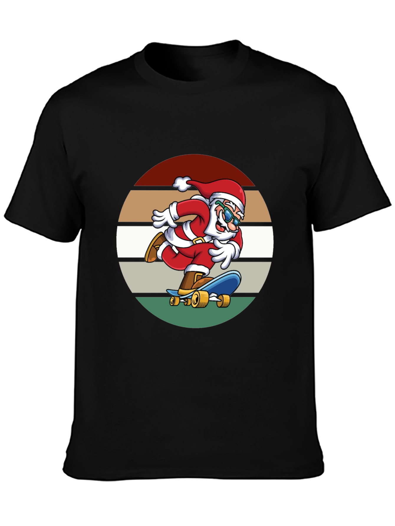 Skateboarding Santa Graphic Tee