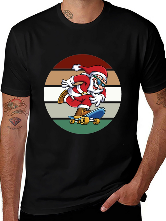 Skateboarding Santa Graphic Tee