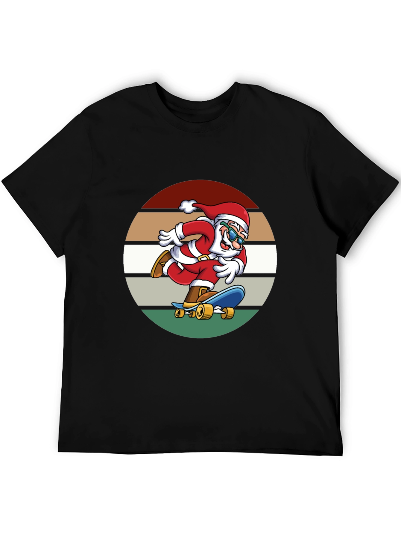 Skateboarding Santa Graphic Tee