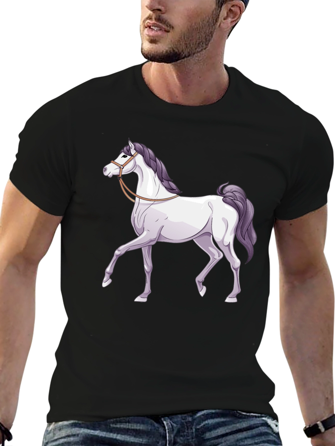 Horse Graphic T-Shirt - Classic Black