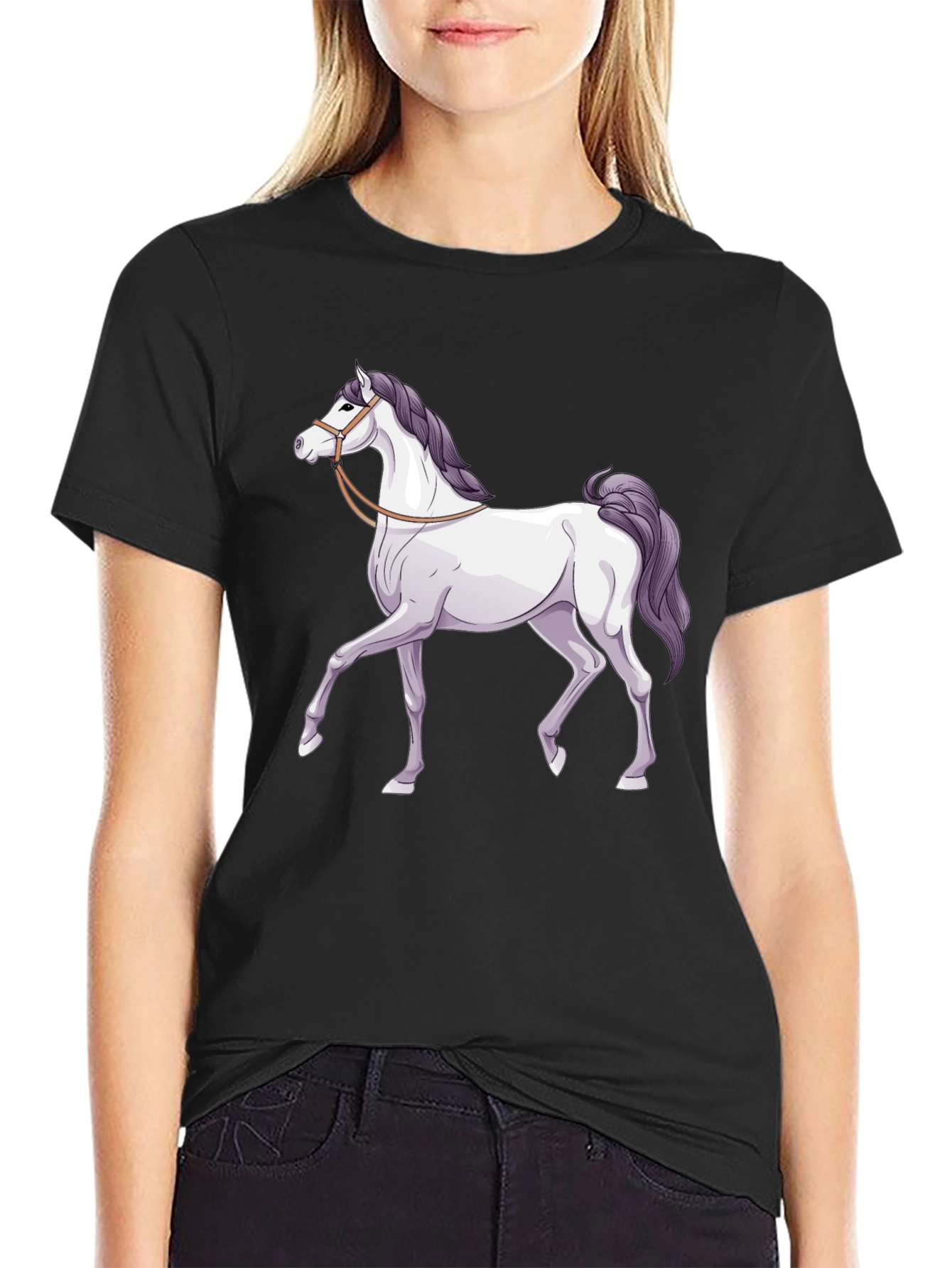 Horse Graphic T-Shirt - Classic Black