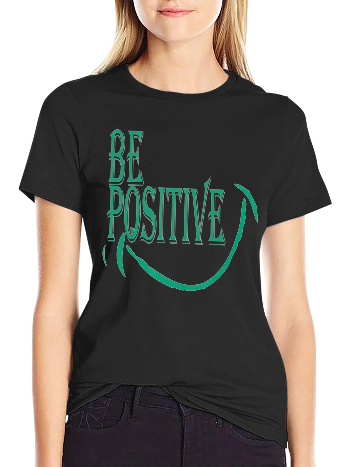 Be Positive Graphic Tee - Black