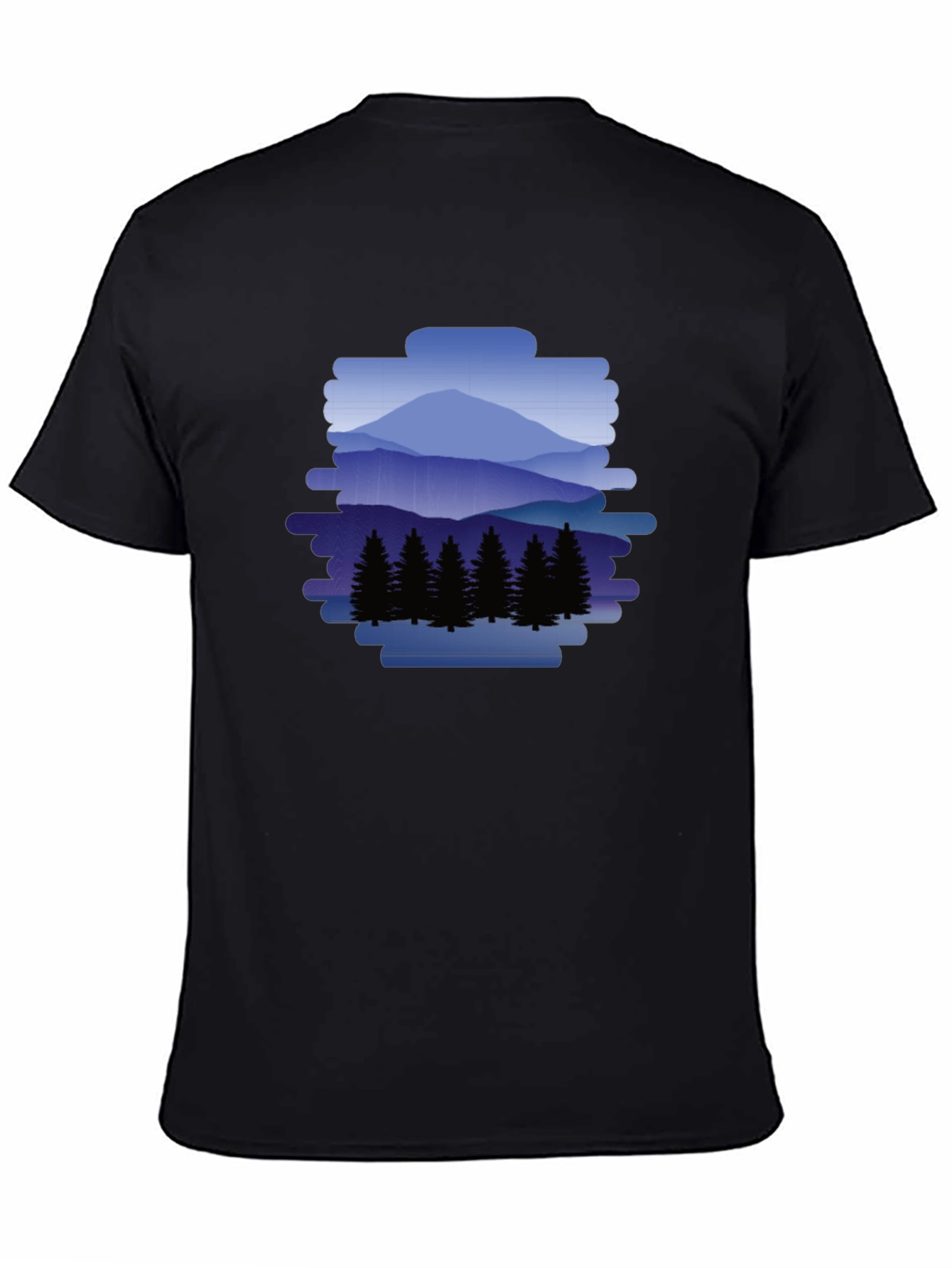 Mountain Scene Graphic Tee - Nature Lovers Black T-Shirt