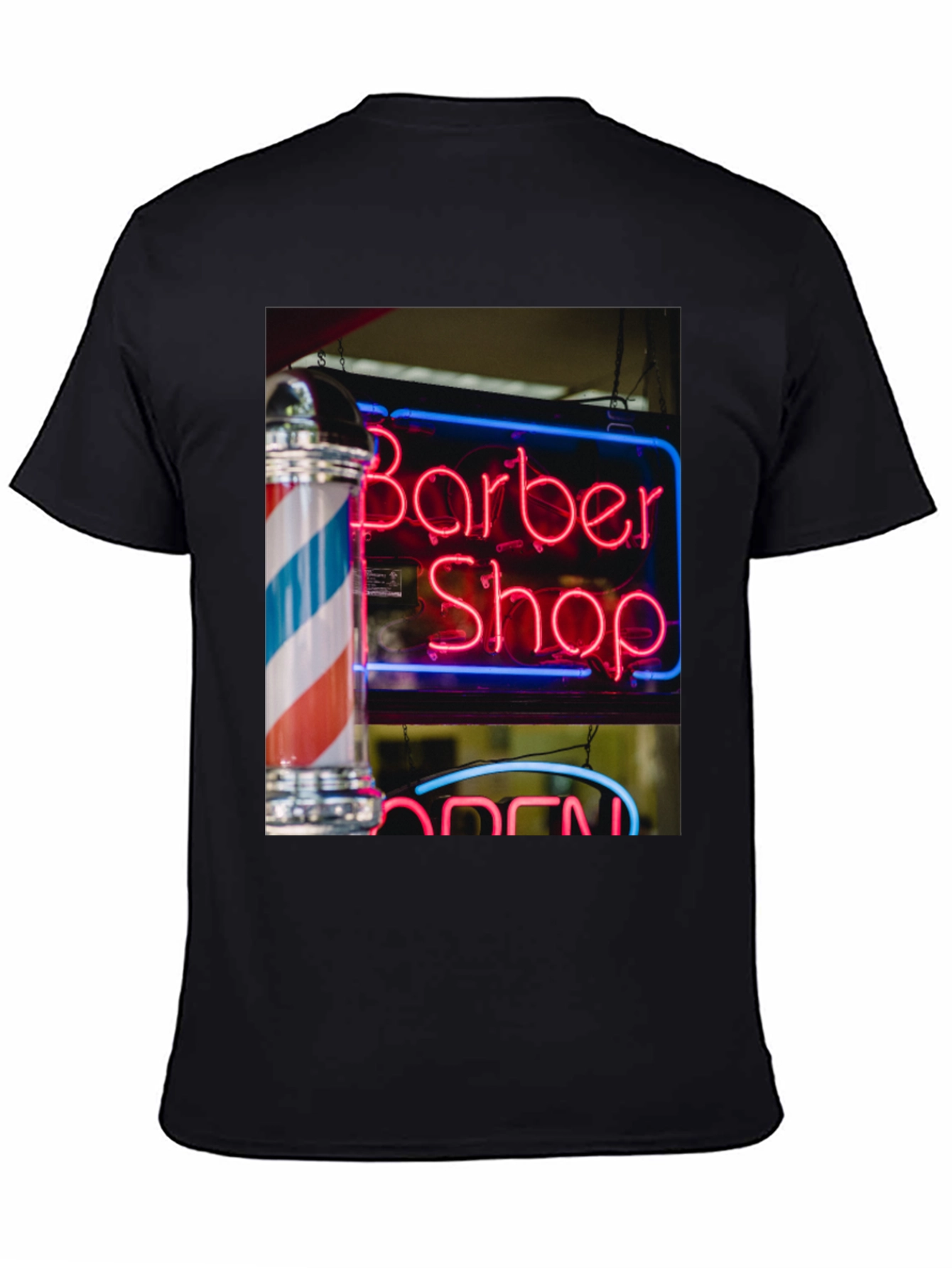 Barber Shop Neon Sign Graphic T-Shirt
