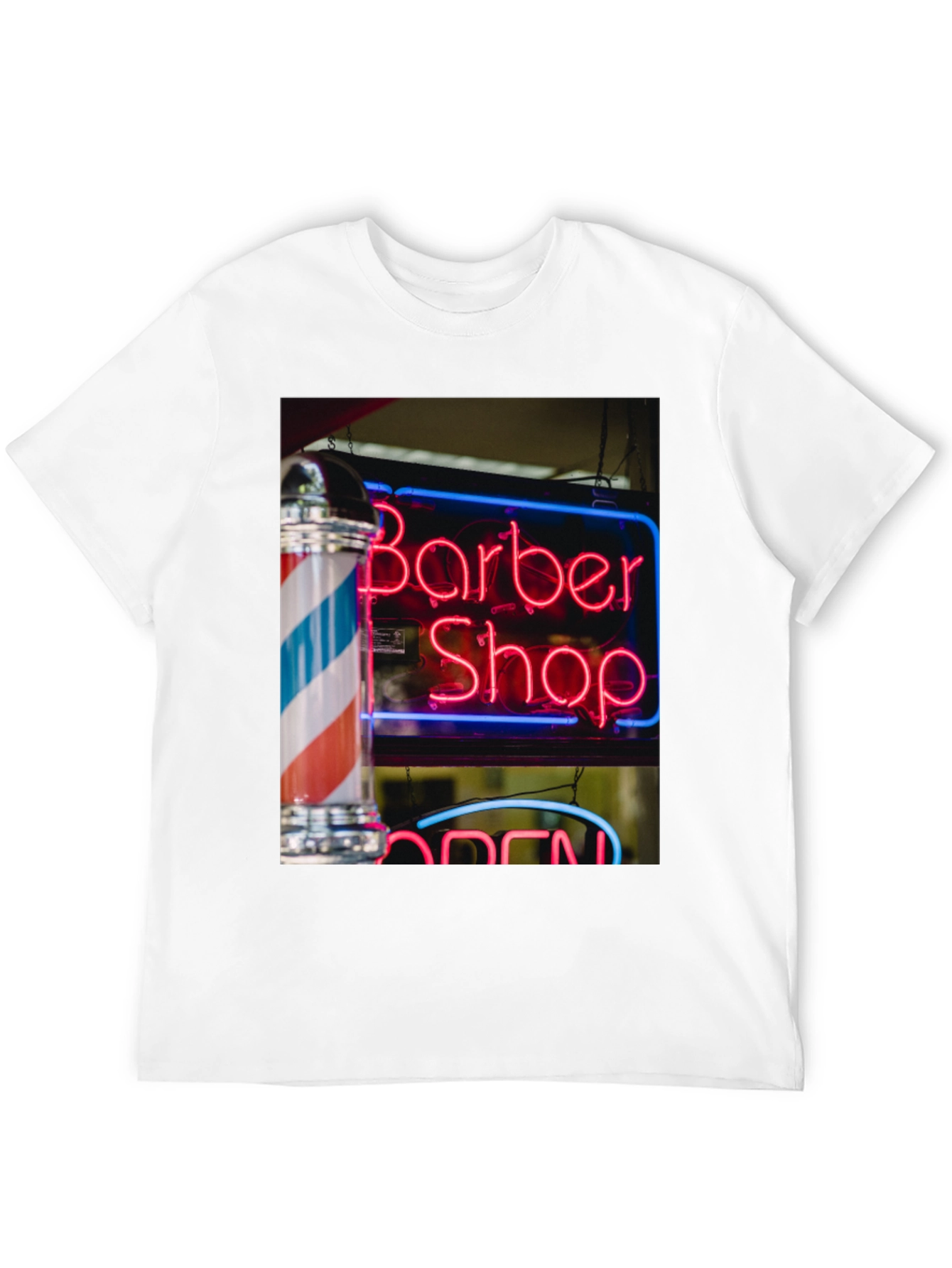 Barber Shop Neon Sign Graphic T-Shirt