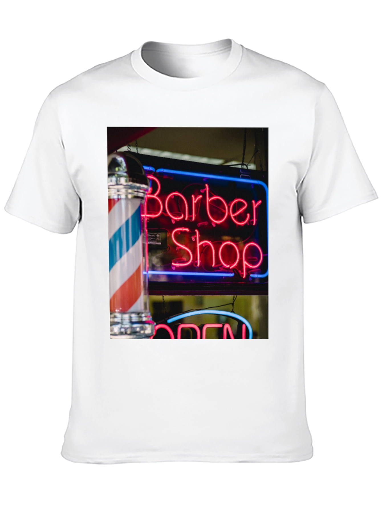 Barber Shop Neon Sign Graphic T-Shirt