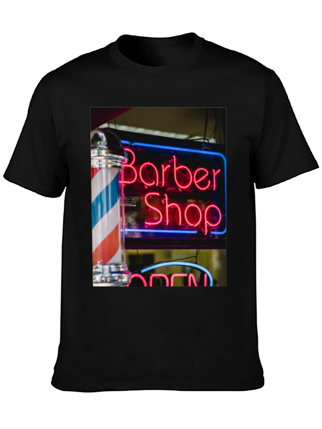Barber Shop Neon Sign Graphic T-Shirt
