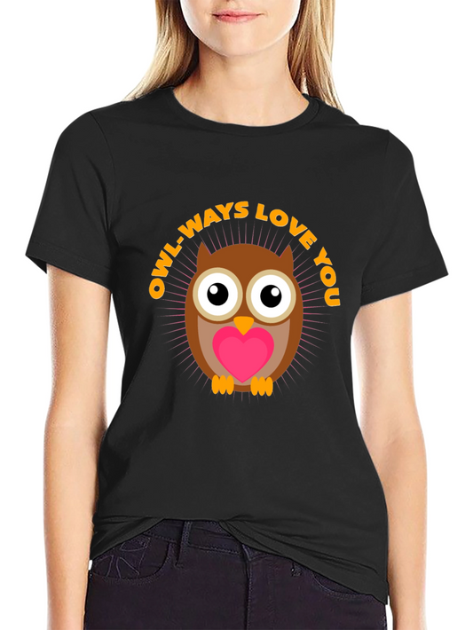 Owl-ways Love You Graphic T-Shirt - Black