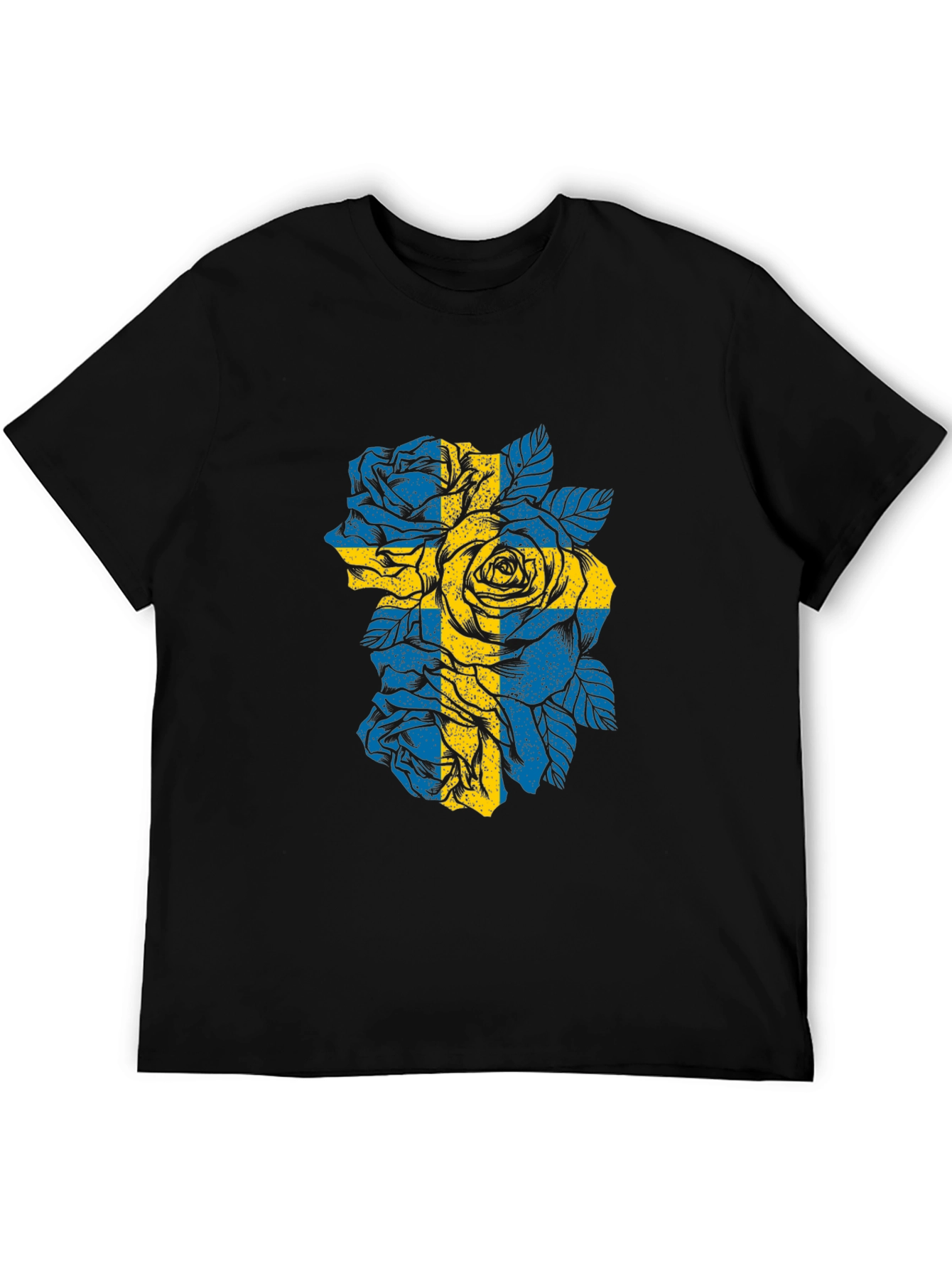 Sweden Flag Roses Graphic T-Shirt