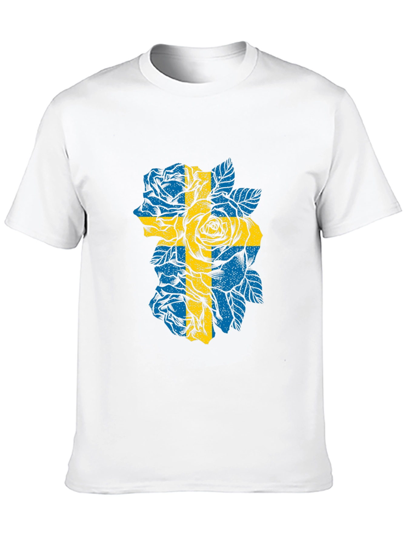 Sweden Flag Roses Graphic T-Shirt