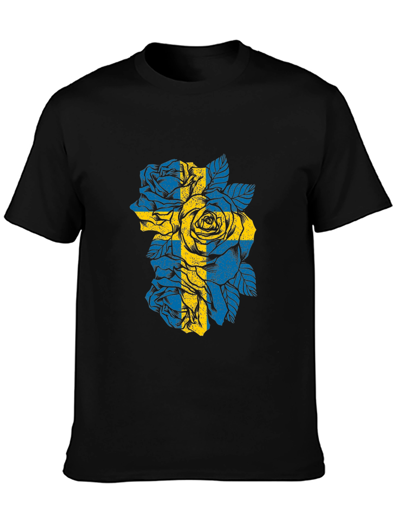 Sweden Flag Roses Graphic T-Shirt