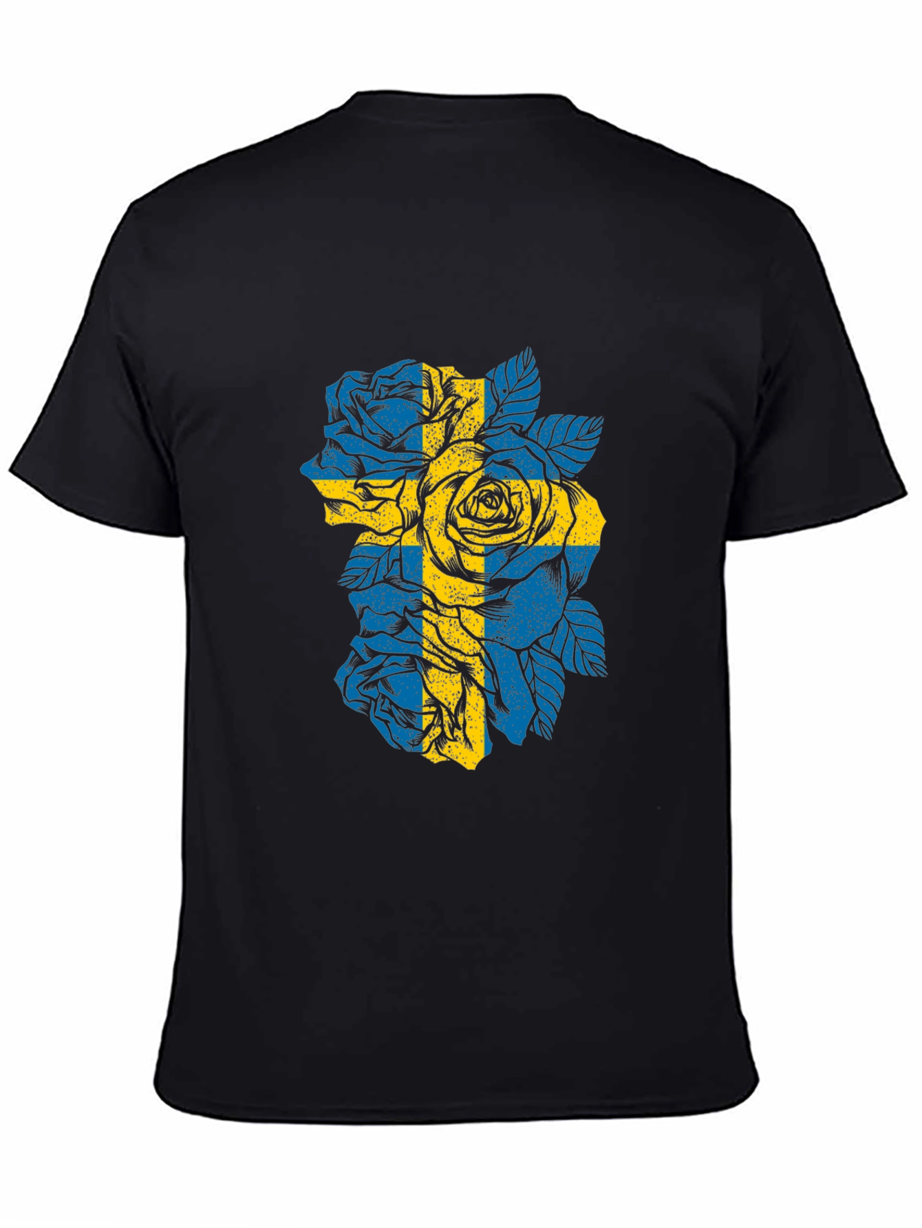 Sweden Flag Roses Graphic T-Shirt