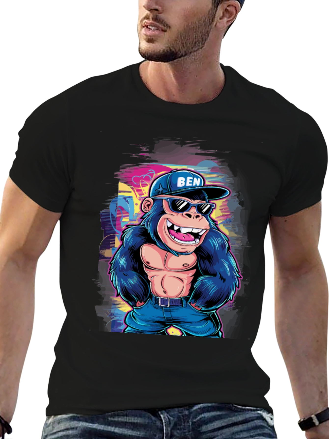 Cool Gorilla Graphic Tee - Mens Black T-Shirt