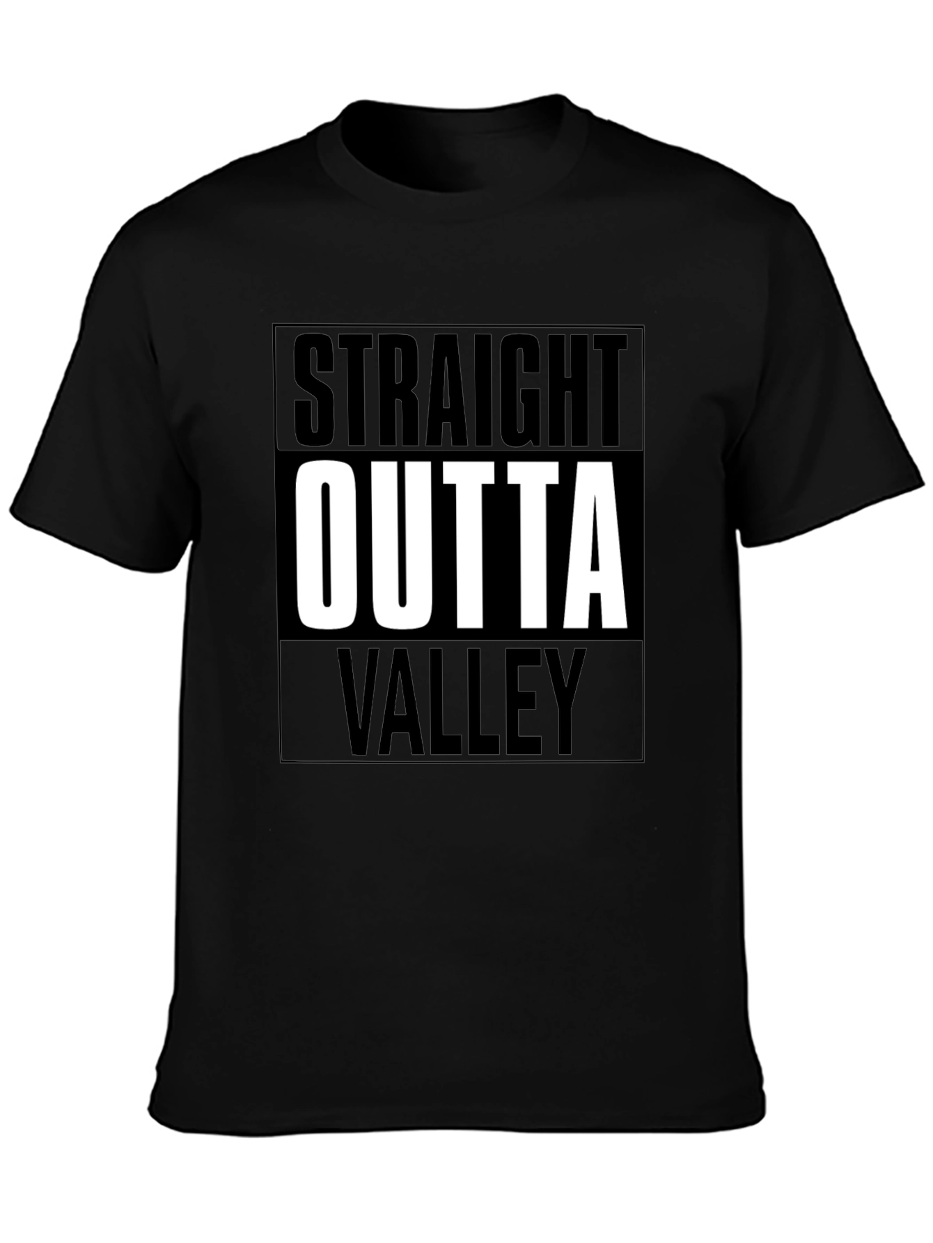 Straight Outta Valley Black Graphic Tee
