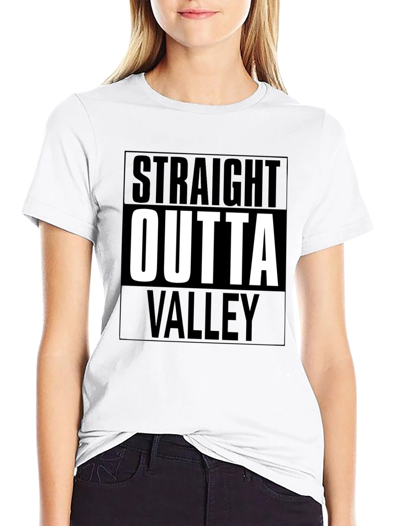 Straight Outta Valley Black Graphic Tee