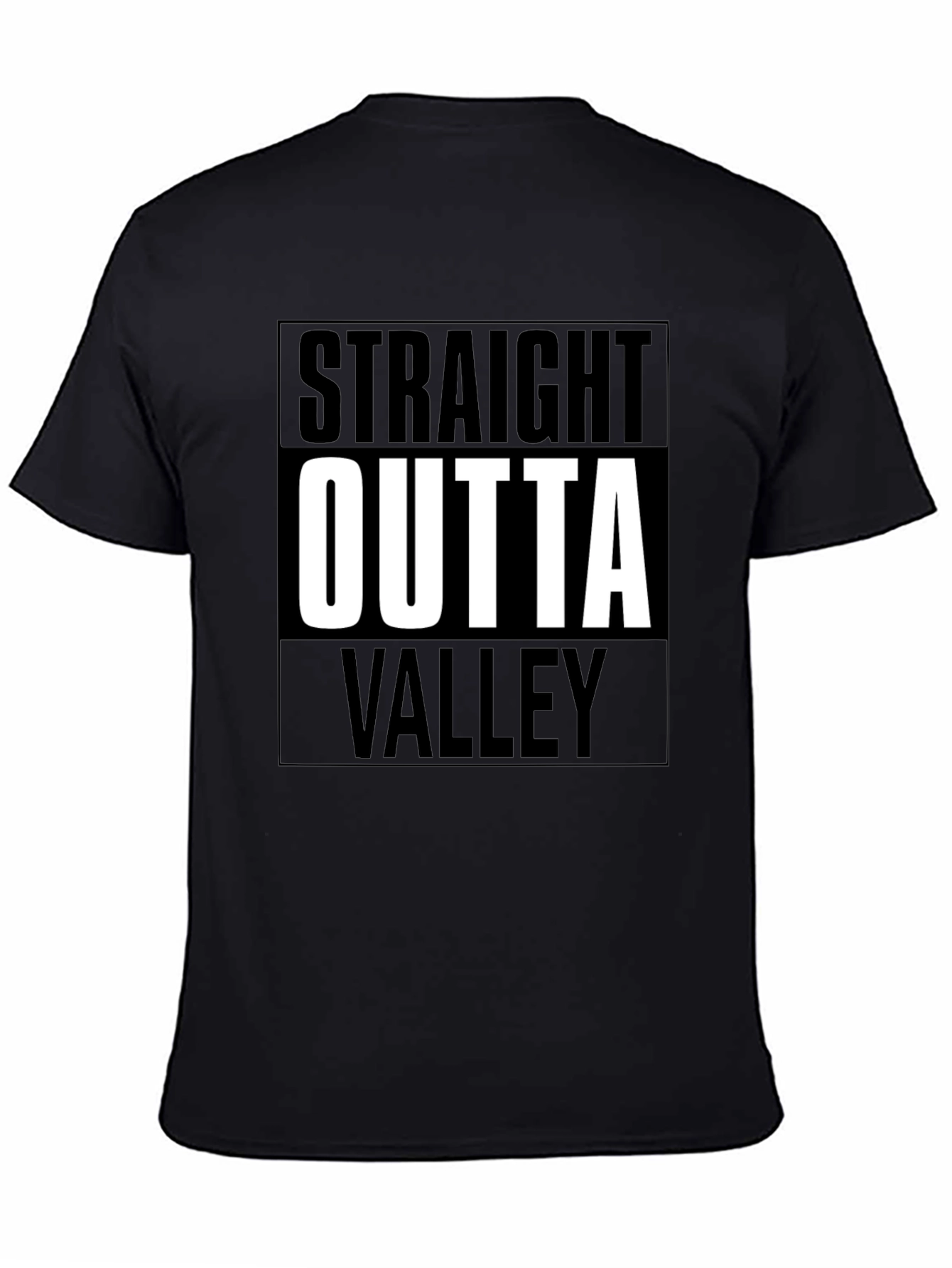 Straight Outta Valley Black Graphic Tee