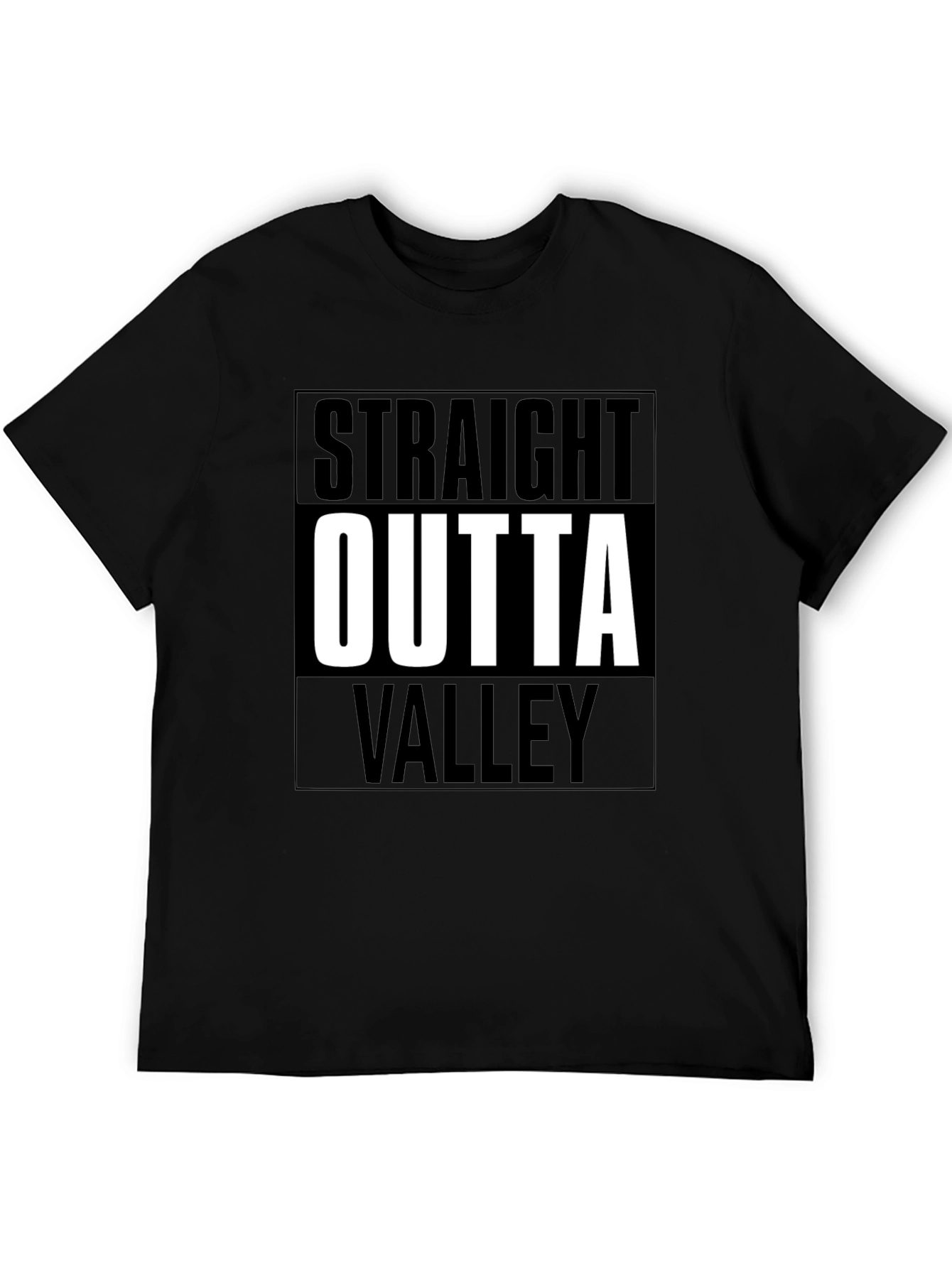 Straight Outta Valley Black Graphic Tee