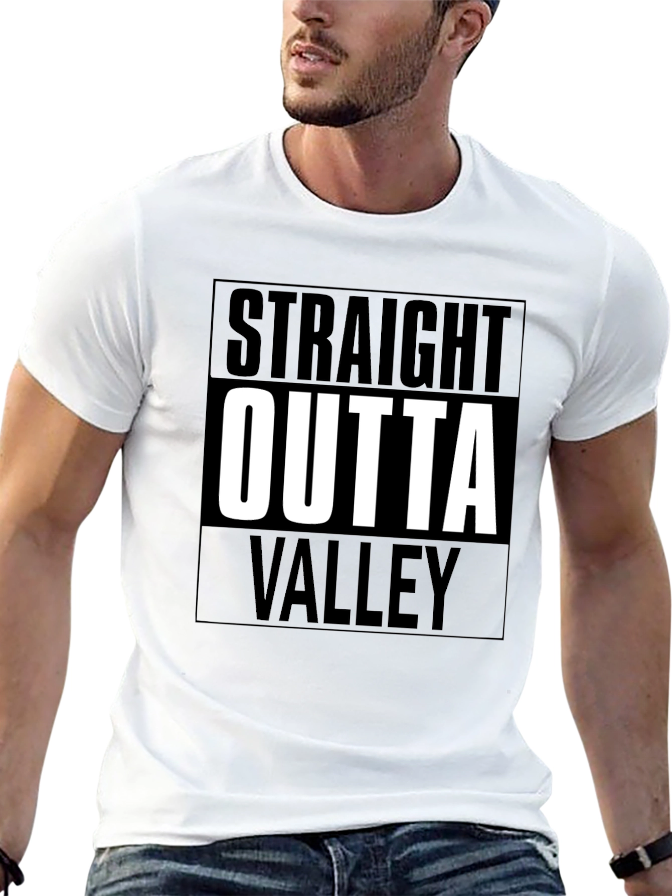 Straight Outta Valley Black Graphic Tee