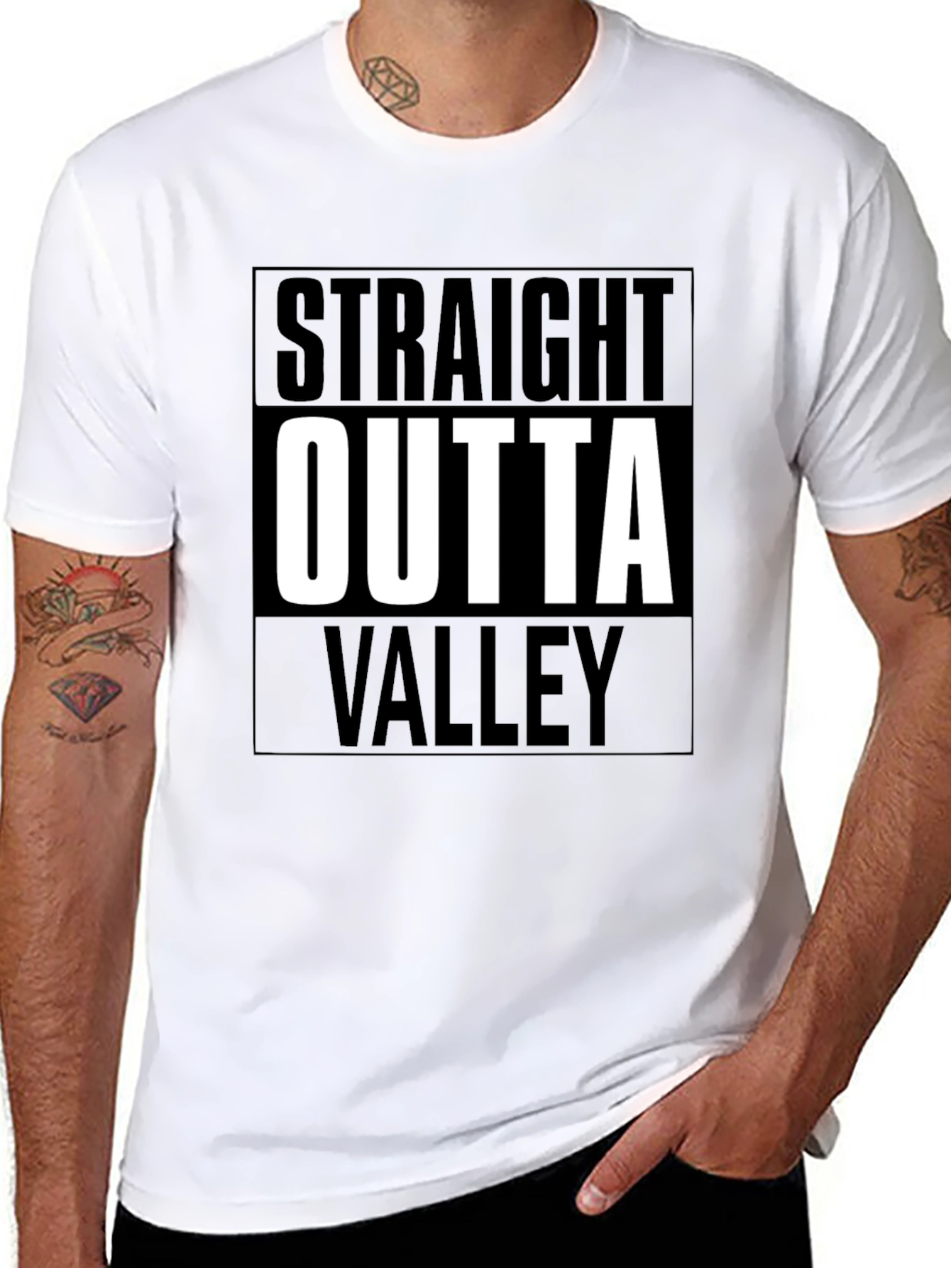 Straight Outta Valley Black Graphic Tee