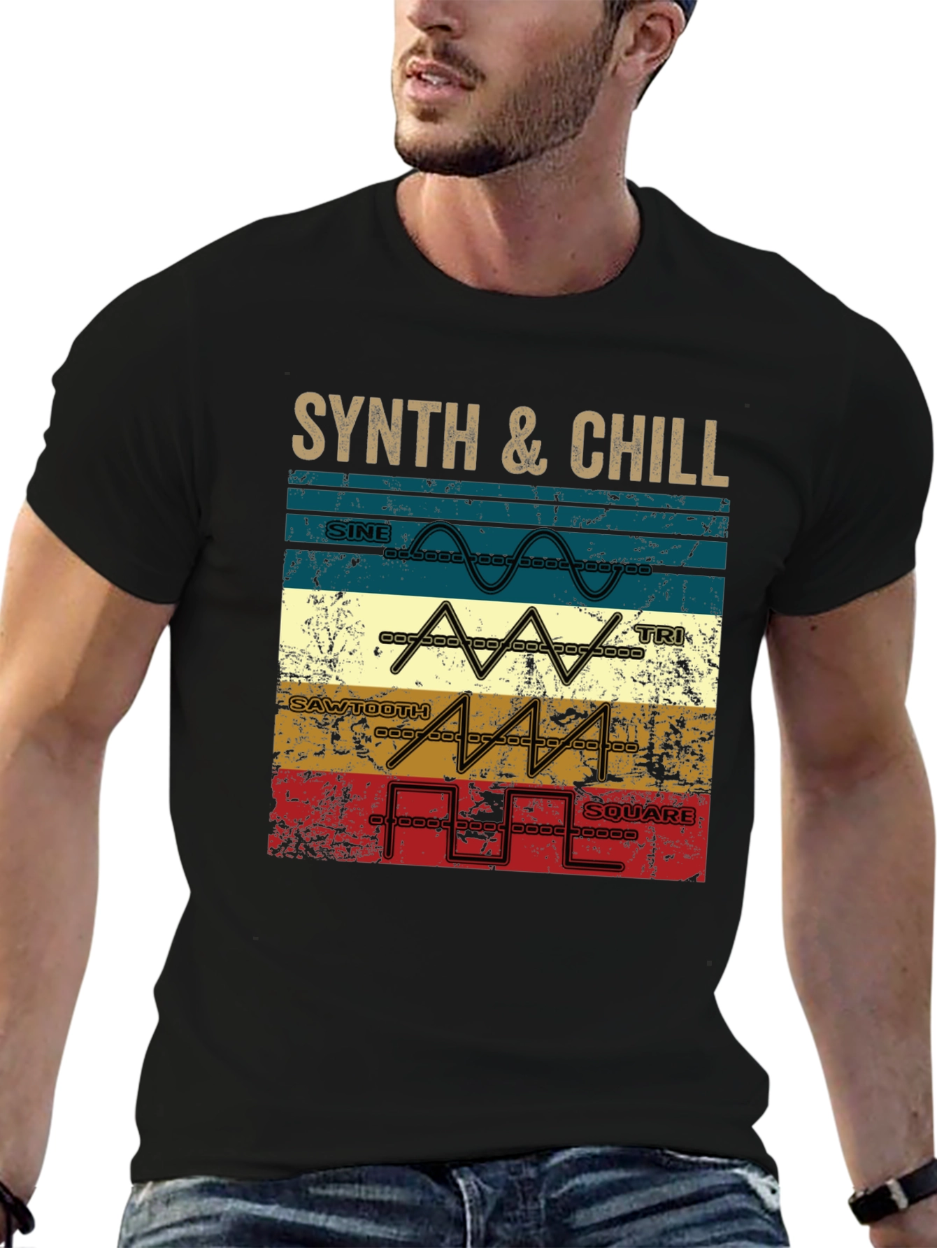 Synth & Chill T-Shirt - Music Lover Tee