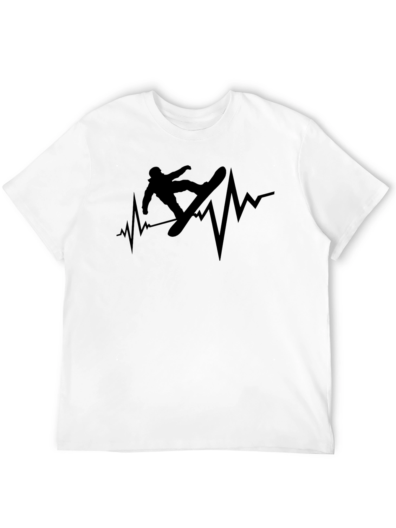 Snowboard Heartbeat T-Shirt - Black