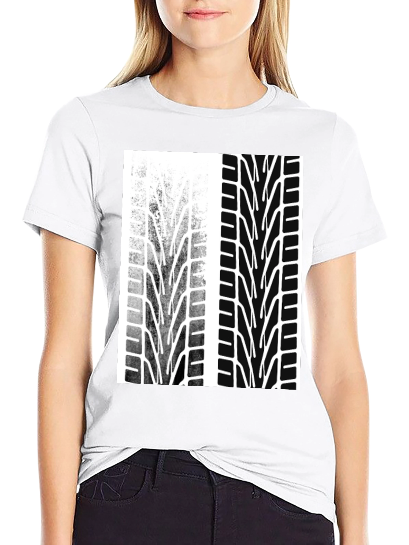 Tire Track Graphic Tee - Motorsport Style