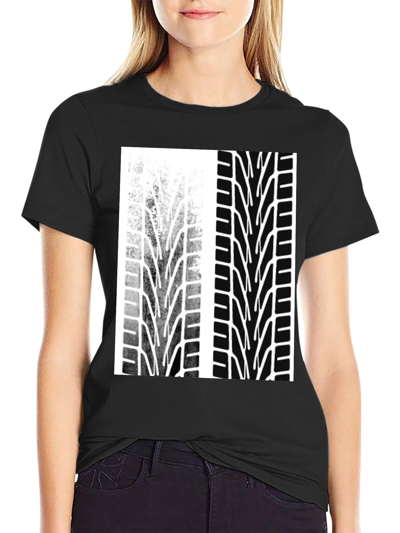 Tire Track Graphic Tee - Motorsport Style