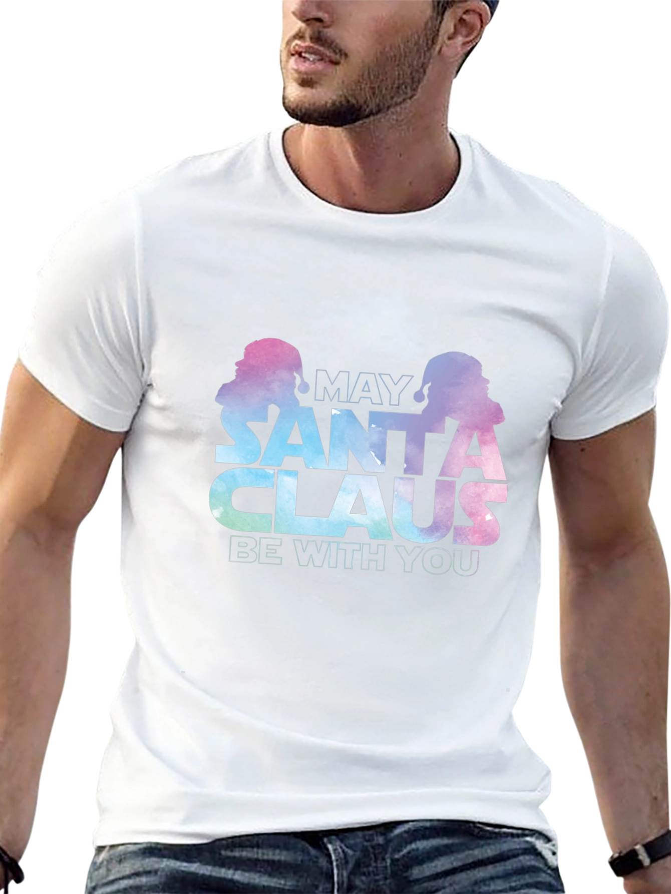 May Santa Claus Be With You Black T-Shirt