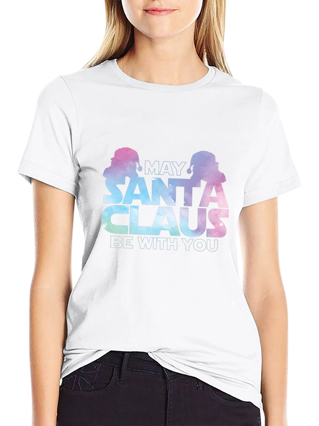 May Santa Claus Be With You Black T-Shirt