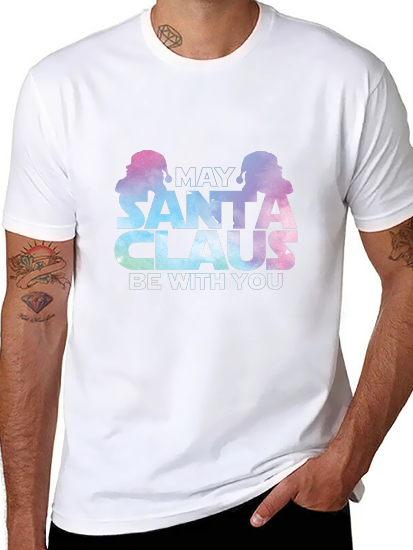 May Santa Claus Be With You Black T-Shirt