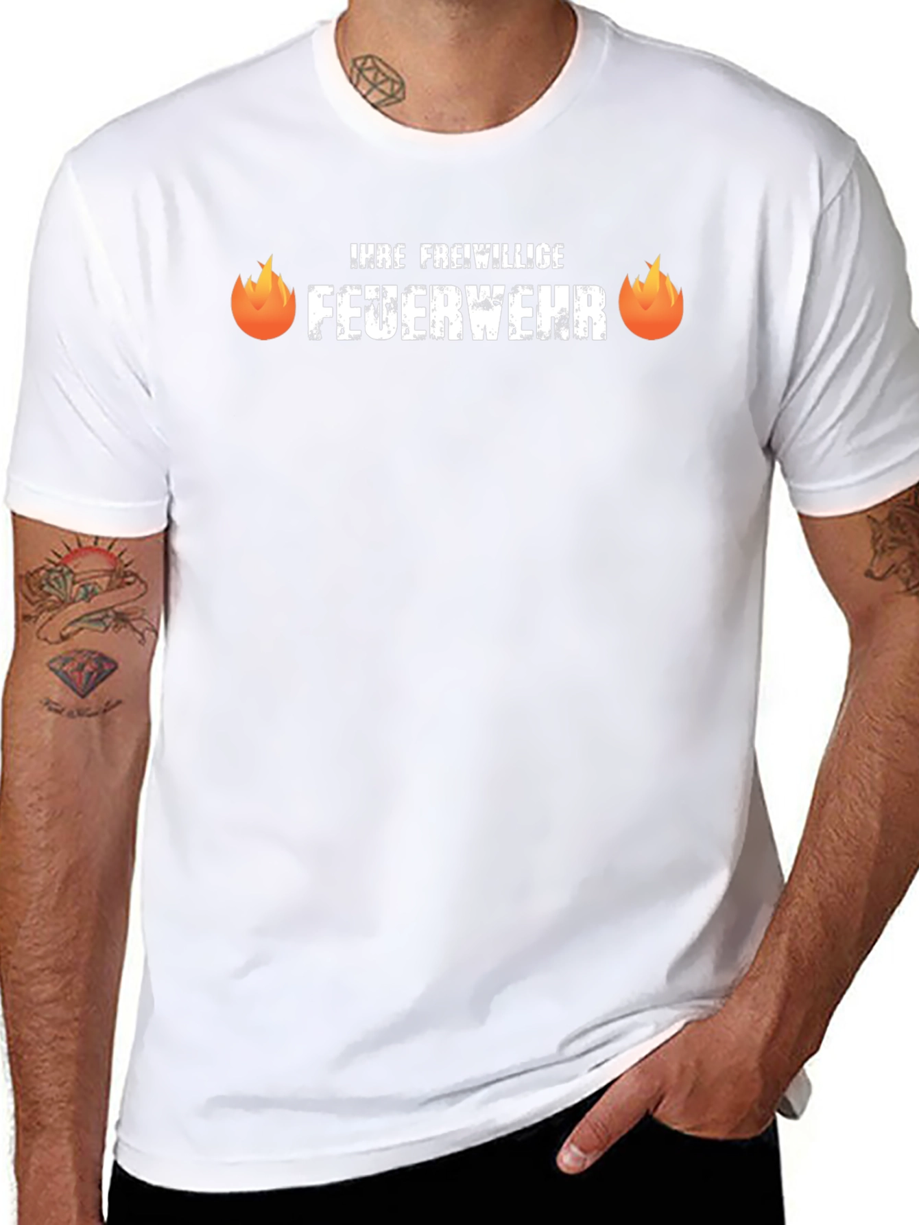 Firefighter T-Shirt - German Feuerwehr Design