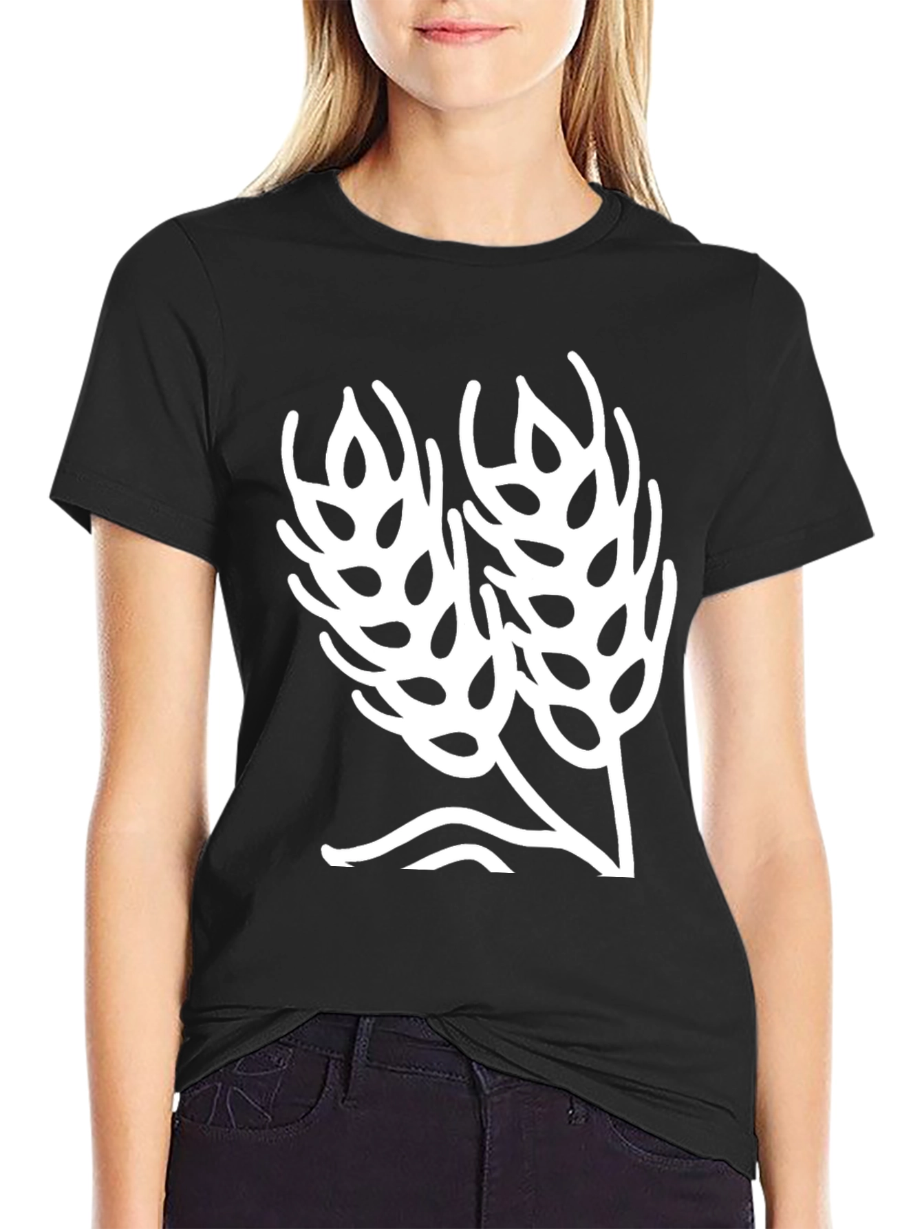 Wheat Graphic Black T-Shirt