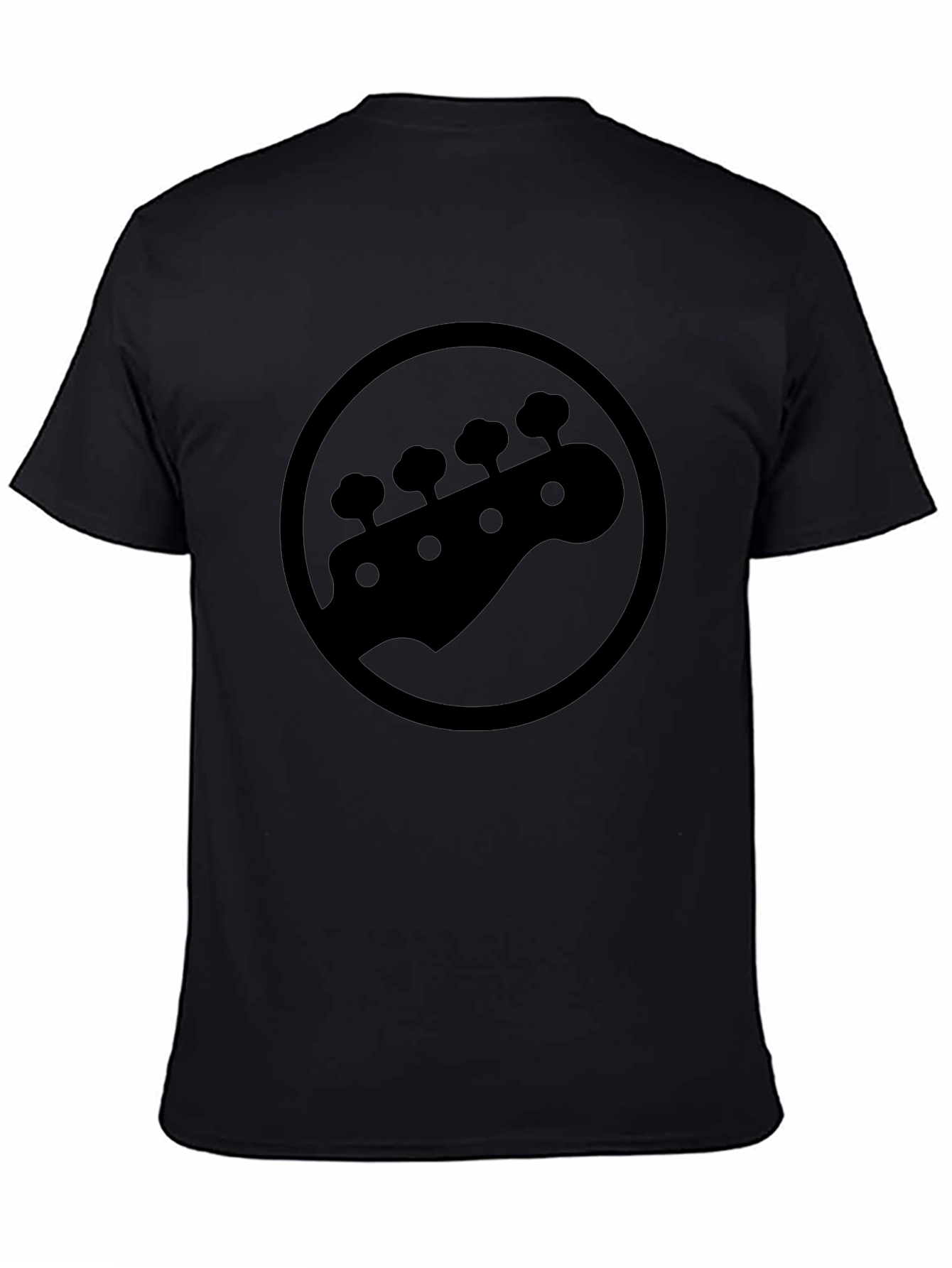 Black Graphic Tee - Bass Guitar Headstock Design