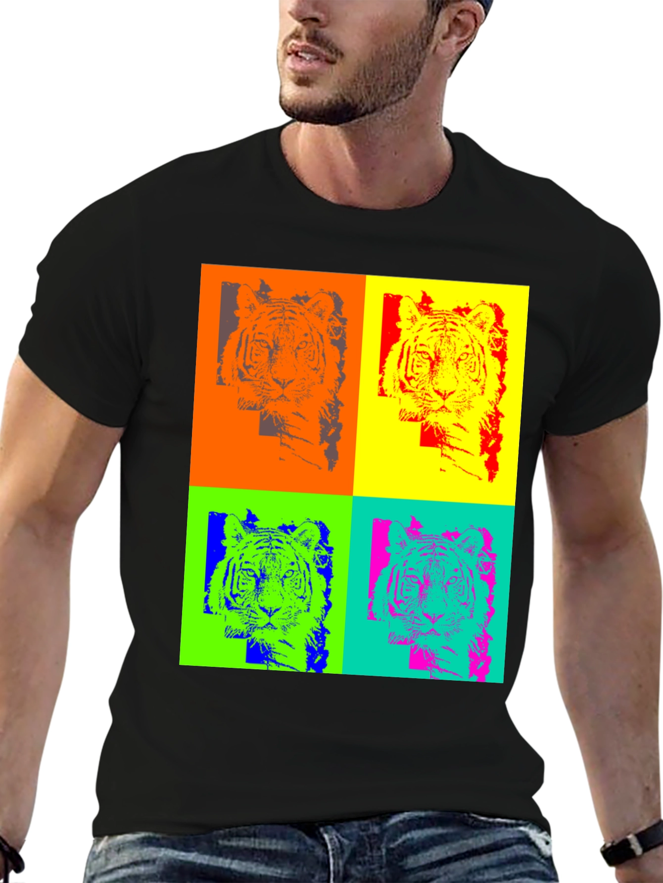 Pop Art Tiger Graphic T-Shirt