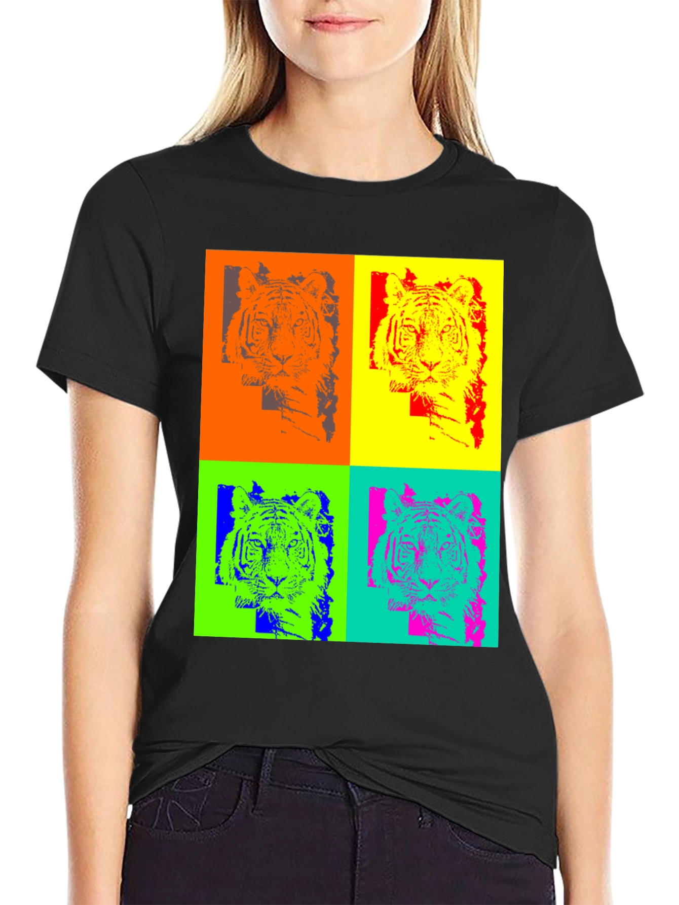 Pop Art Tiger Graphic T-Shirt