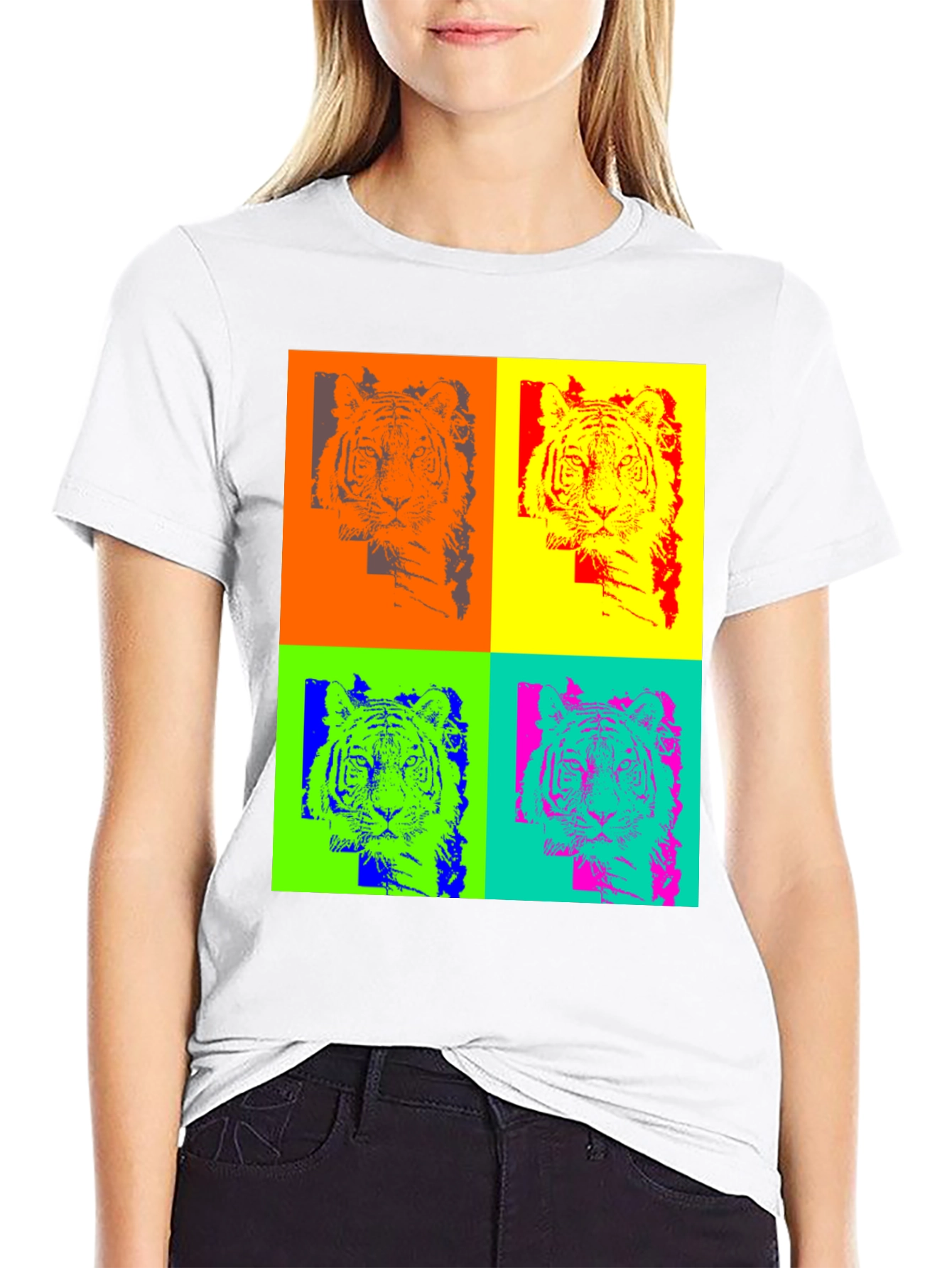 Pop Art Tiger Graphic T-Shirt