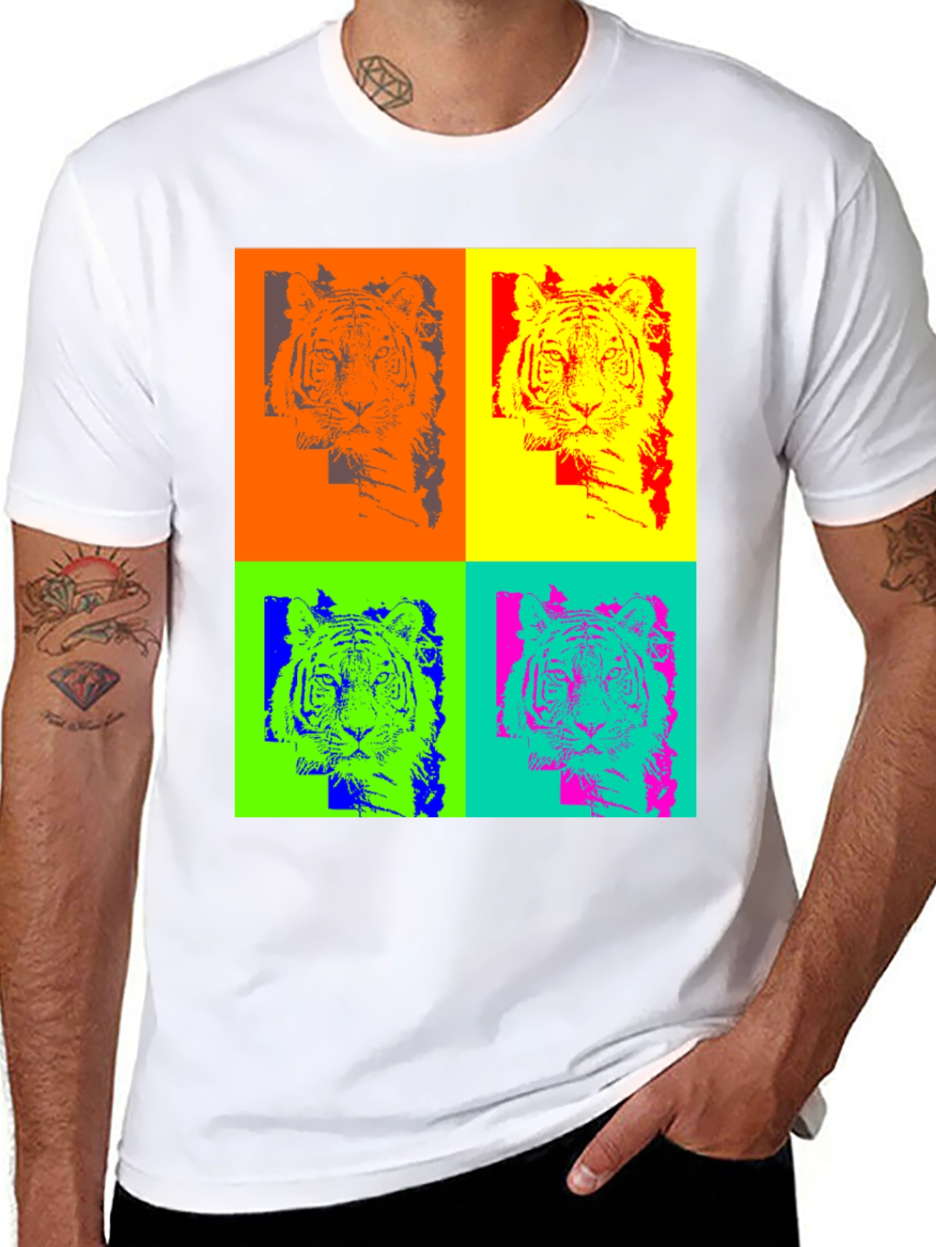 Pop Art Tiger Graphic T-Shirt