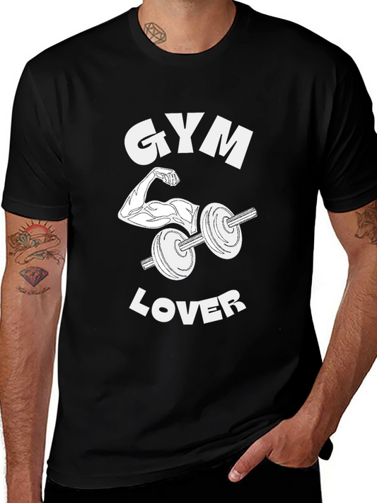 Gym Lover Black Graphic T-Shirt