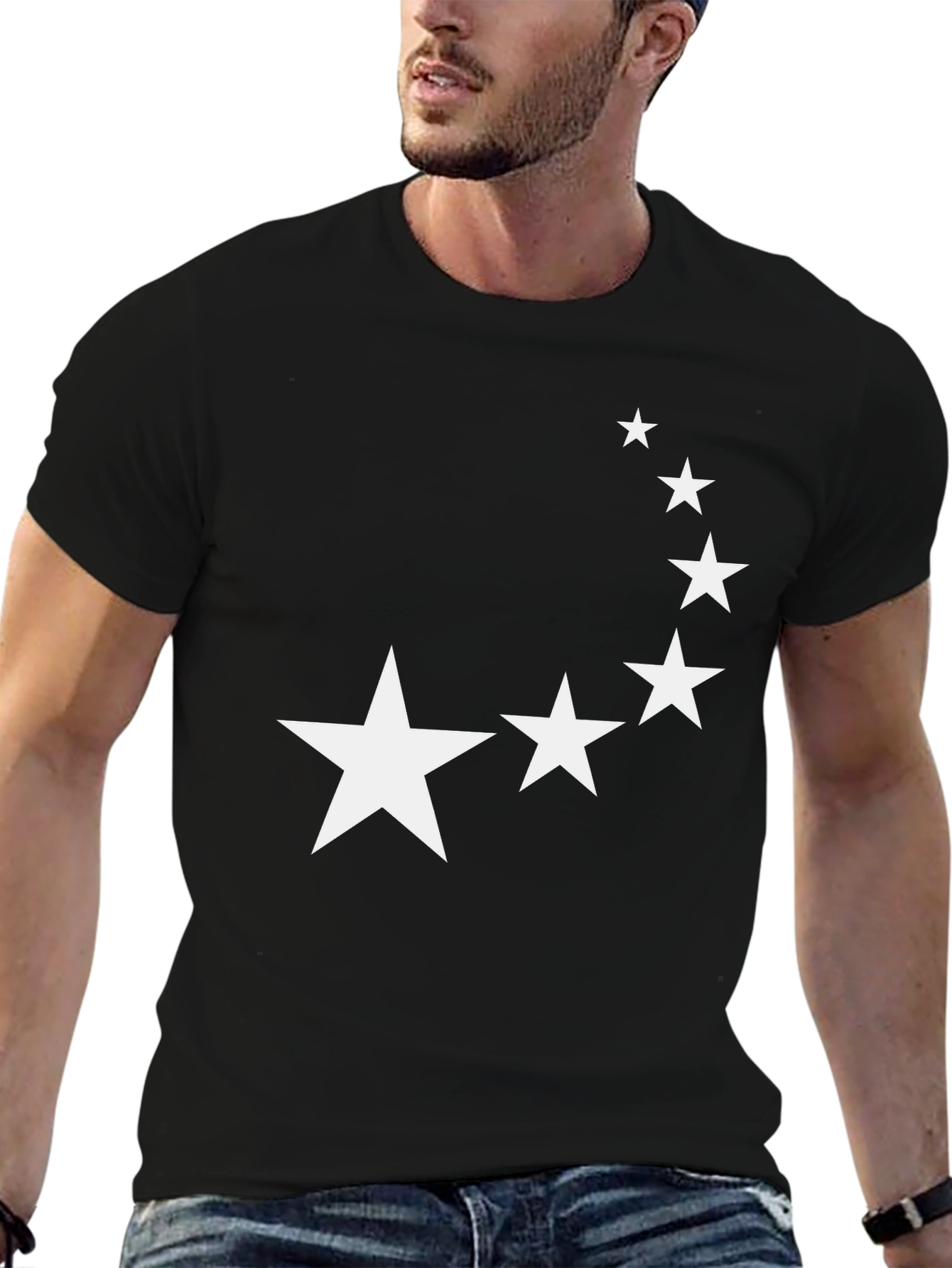 Starry Night Mens Black Tee