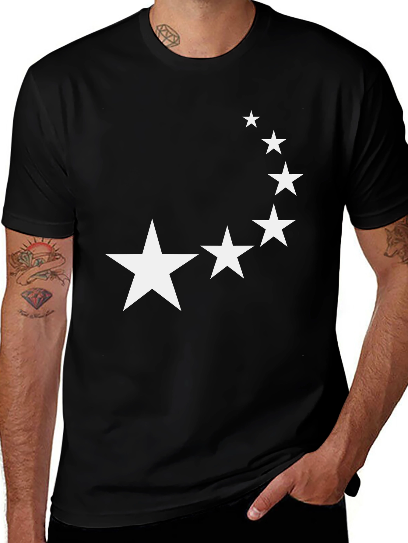 Starry Night Mens Black Tee